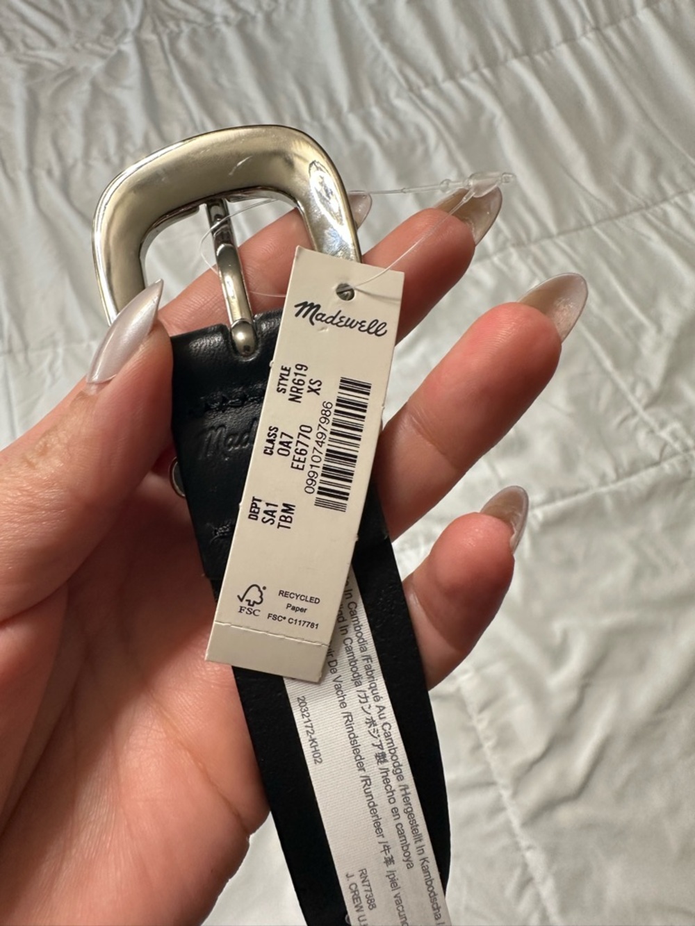 Madewell Studded Western Belt XS Black/Silver Metal Buckle - Picture 5 of 7